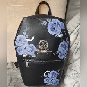 The Nightmare Before Christmas Floral Coffin Jack Disney Backpack Bag NWT A0001